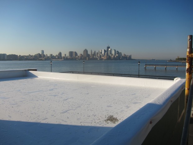 waterproofing membrane on house with view of manhattan