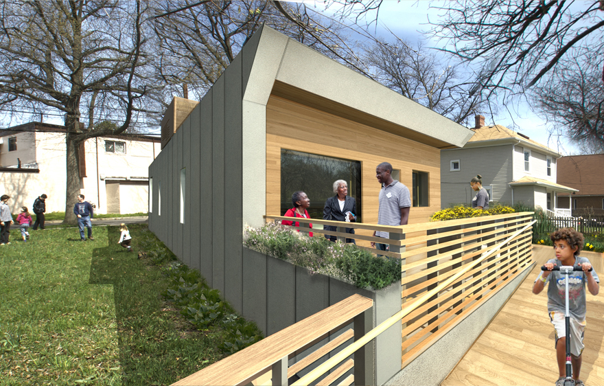 A rendering of Empowerhouse's porch in the Deanwood Community